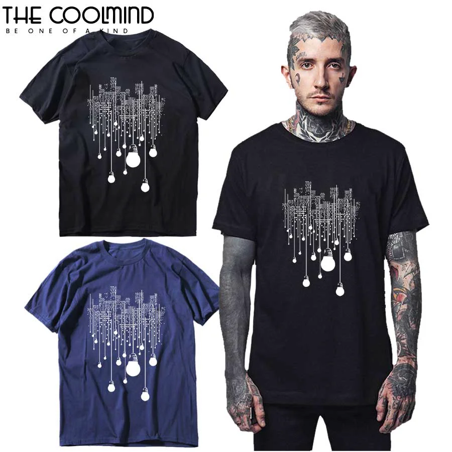 THE COOLMIND 100% cotton short slleve cool men T shirt casual loose cool men tshirt o-neck t-shirt men tee shirts