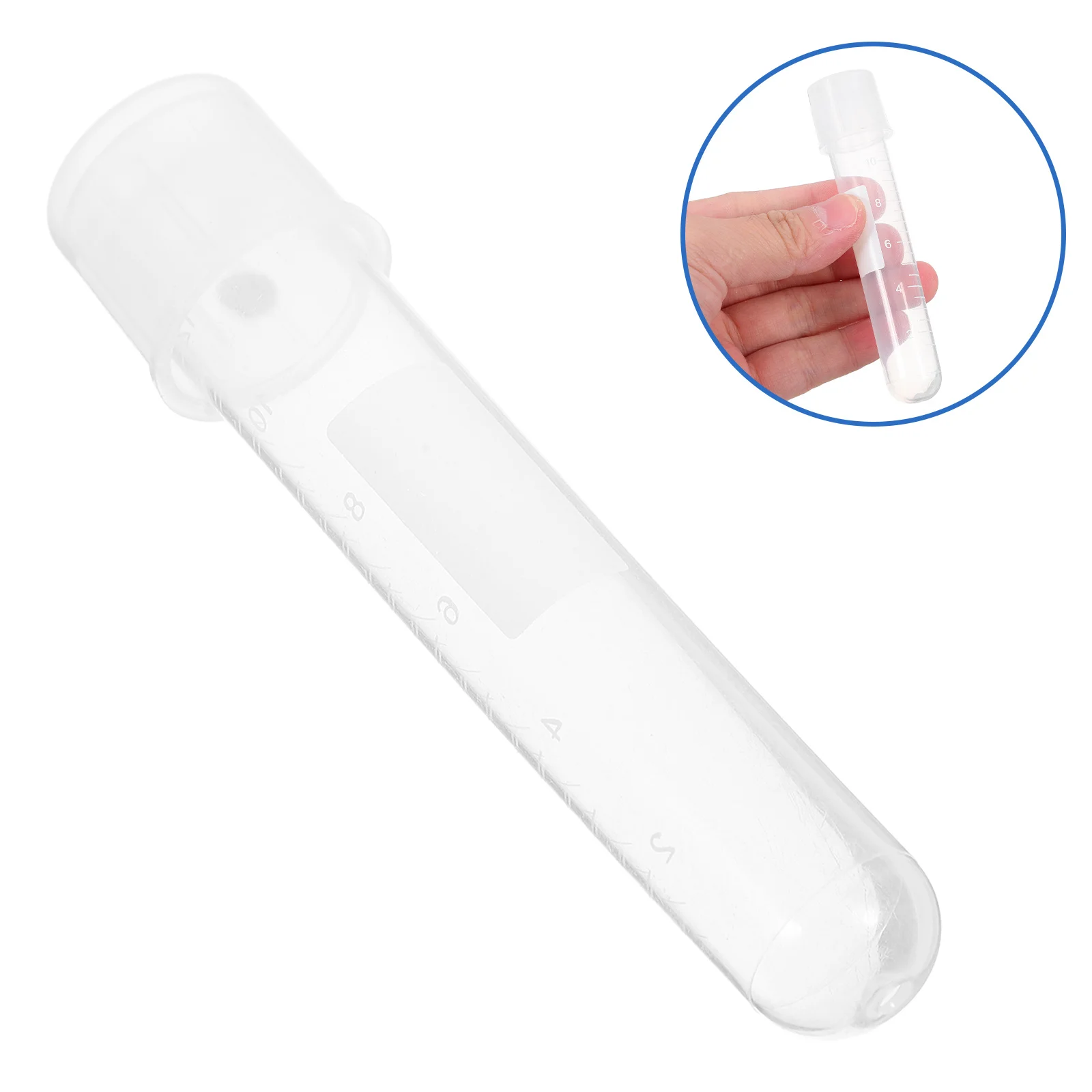 

10Pcs Culture Tubes Durable Plastic Caps Laboratory Sample Storage Testing Tubes Graduated Writable Small Tube
