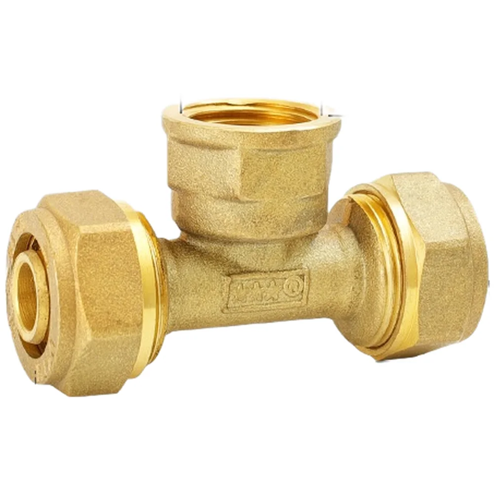 Aluminum Plastic Pipe Brass Tee Fitting H58 Copper Construction Precision Threads Brass Inner Thread Tee Fitting