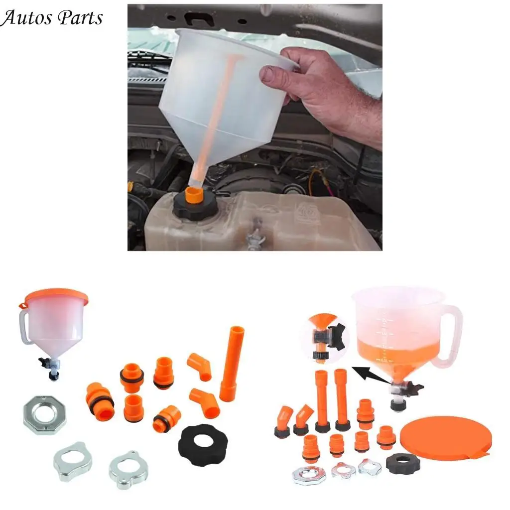 

57BA Radiator Funnel Burping Diy Vehicle System Not-Spill Coolant Funnel set