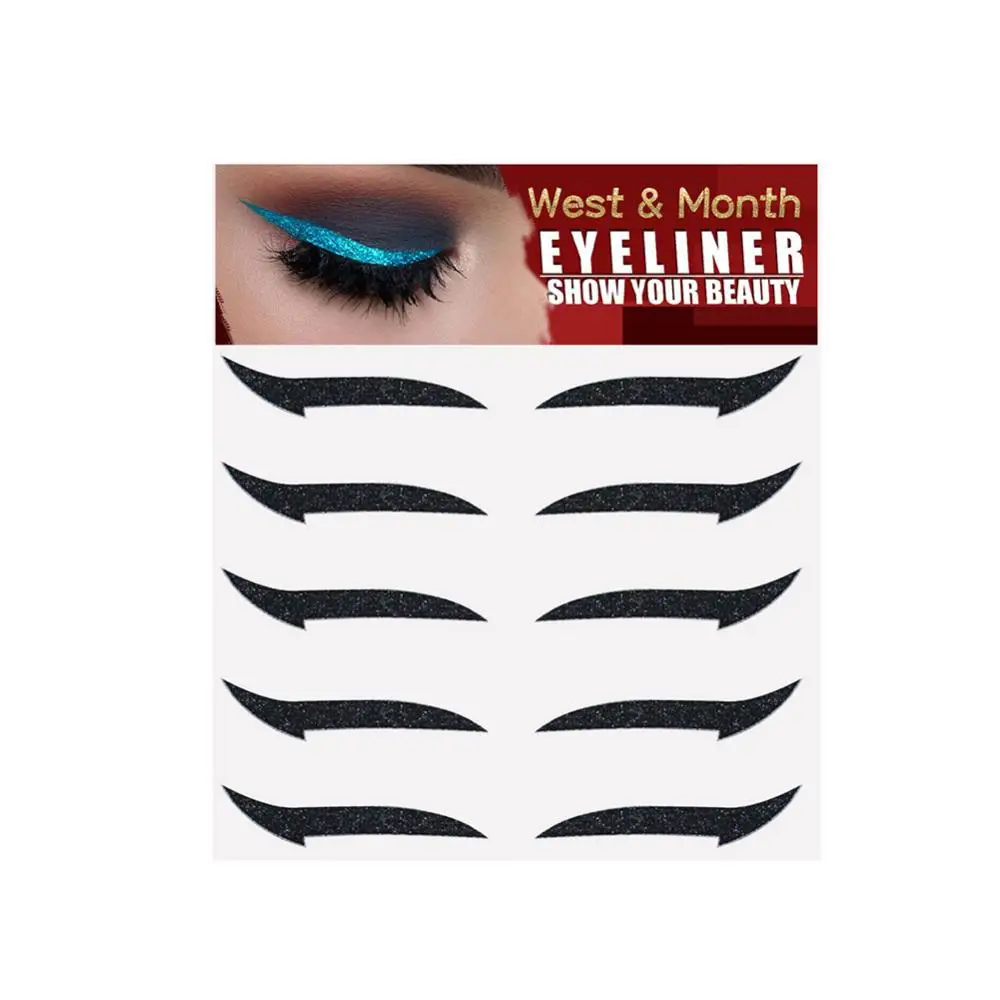 5 Pairs Eyeliner Stickers Self-adhesive Eye Shadow Stage Makeup Double Eyelid Stickers Party Nightclub Eye Makeup Stickers