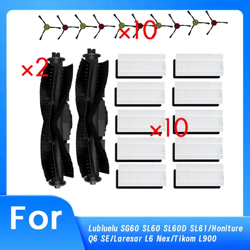 22 Pcs For Lubluelu SG60 SL60 SL60D SL61/Honiture Q6 SE/Tikom L900 Sweeping Robot Cleaner Parts Replacement