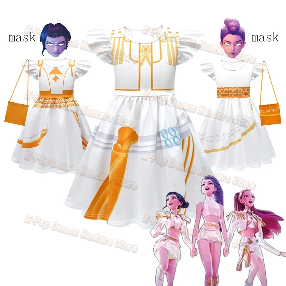 

Halloween K-Pop Demon Hunters Cosplay Costume Anime Mira Rumi Zoey Mask Cosplay Costume Kid Birthday Party Gift Child Girl Dress
