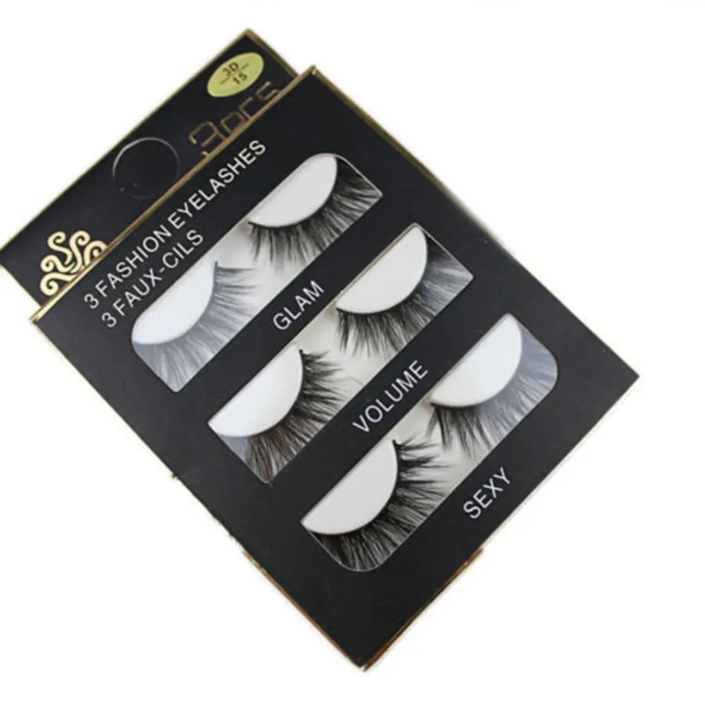 Cruelty-Free Eye Makeup Tools Reusable Full Strips Handmade False Eyelashes 3D Faux Mink Hair Wispy Fluffy Natural Long