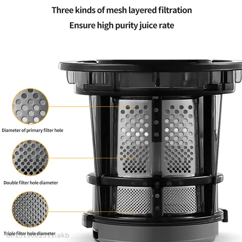 Slow Juicers Portable Electric Fruit Juicers Separation Filter-Free Large Caliber Screw Cold Press Extractor Juice Machine