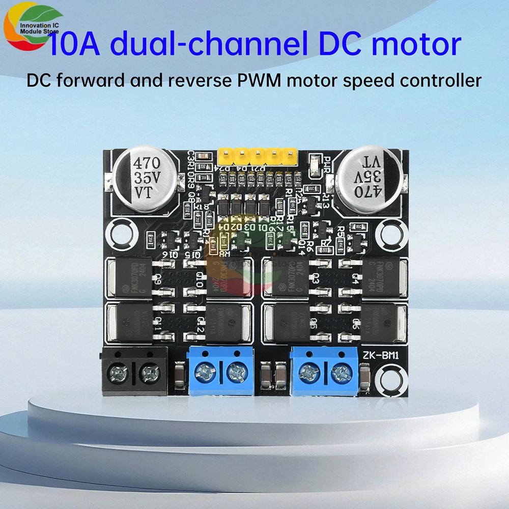

DC 3-18V 10A Dual H-bridge Motor Driver DC Forward and Reverse PWM Motor Speed Controller Low Voltage High Current