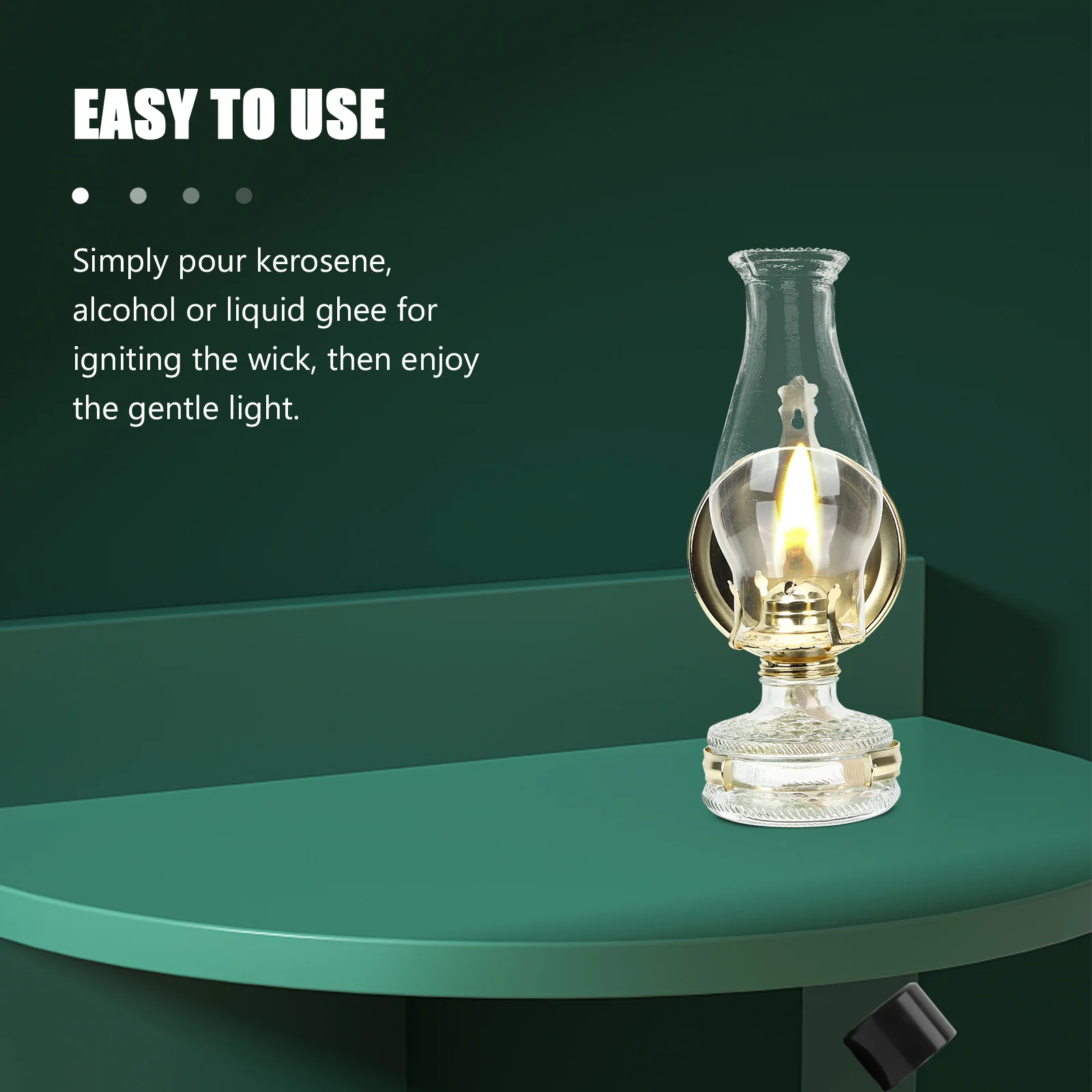 

Vintage Glass Lamp Decorative Oil Lamp Large for Indoor Use Emergency Lighting Oil Light Light