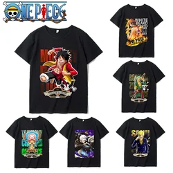 ONE PIECE Anime T-shirt Men Short Sleeve Summer Print Cartoon Luffy Ace Zoro Cotton Casual Street Large Size Top Clothing Gift