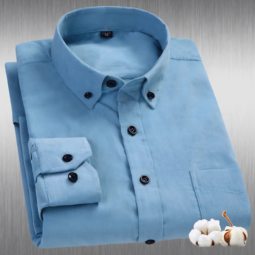 Cămașă Bărbați Corduroy Vintage Mânecă Lungă - usage example