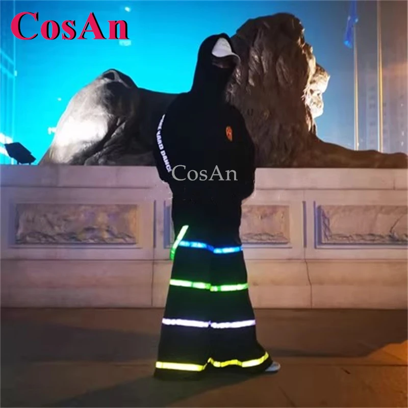 CosAn أربعة ألوان المشارب AUS نمط شبح الرقص السراويل ملبورن خلط السراويل جرس قيعان تأثير عاكس بنطلون للجنسين