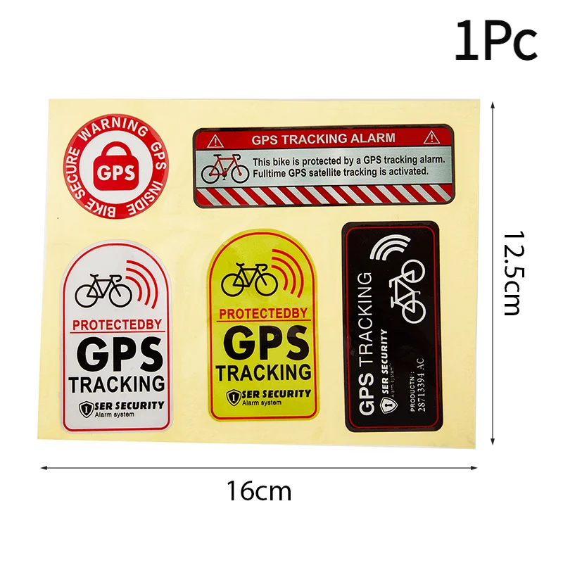 1Pc GPS TRACKING Alarm Sticker Reflective WARNING Motorcycle Bike Anti-Theft Sticker.