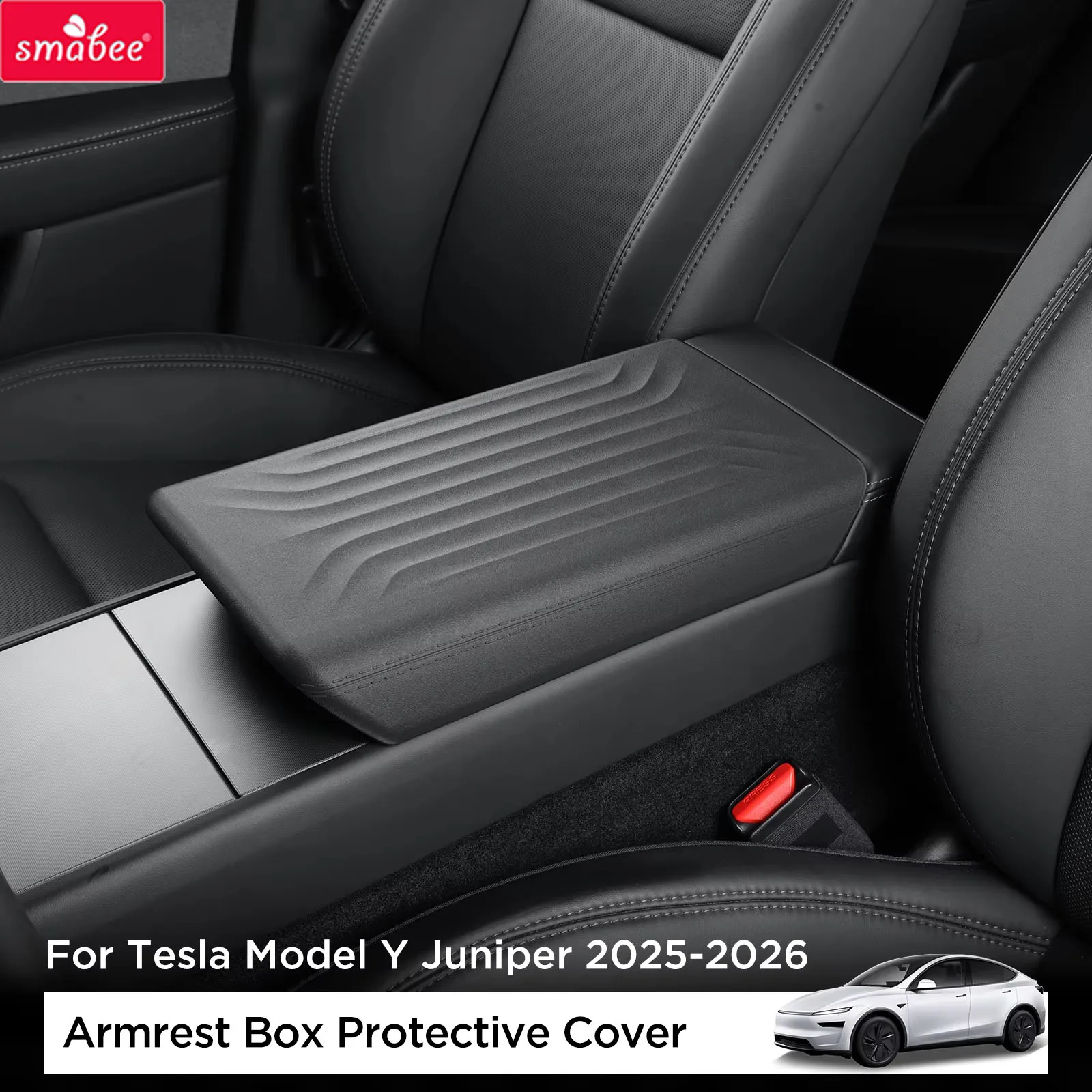 Smabee for Tesla Model Y / YL Juniper 2025+ TPE Armrest Box Protective Cover Center Console Armrest Lid Cover Car Accessories