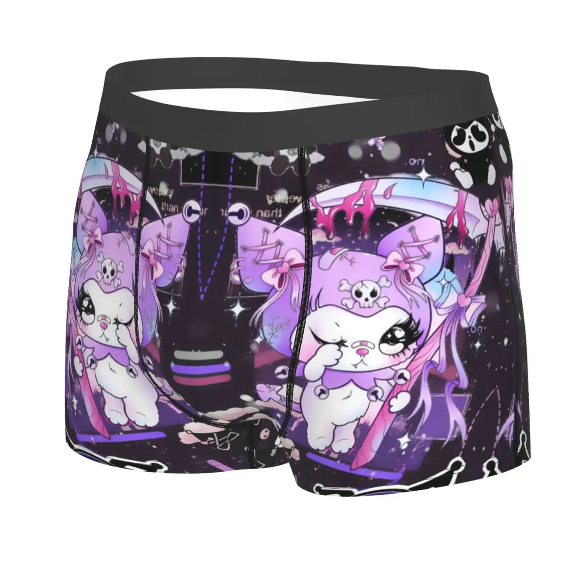 Custom Kuromi Classical Anime Underwear Men Stretch Kawaii Design Boxer Briefs Shorts Panties Soft Underpants For Male