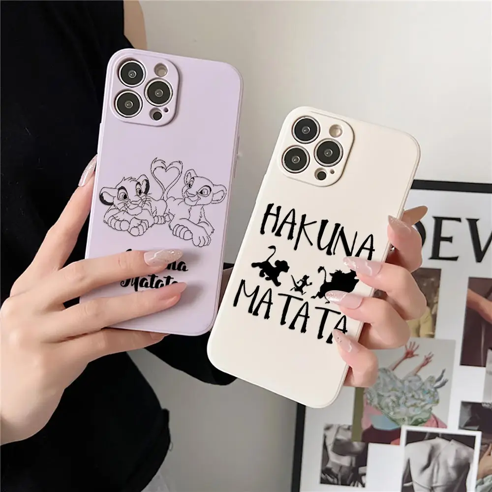 The Lion King HAKUNA MATATA Disney Phone Case For iPhone 16 15 14 11 Pro Max Cases For iPhone 13 12 Mini 16 Plus XS X Back Cover