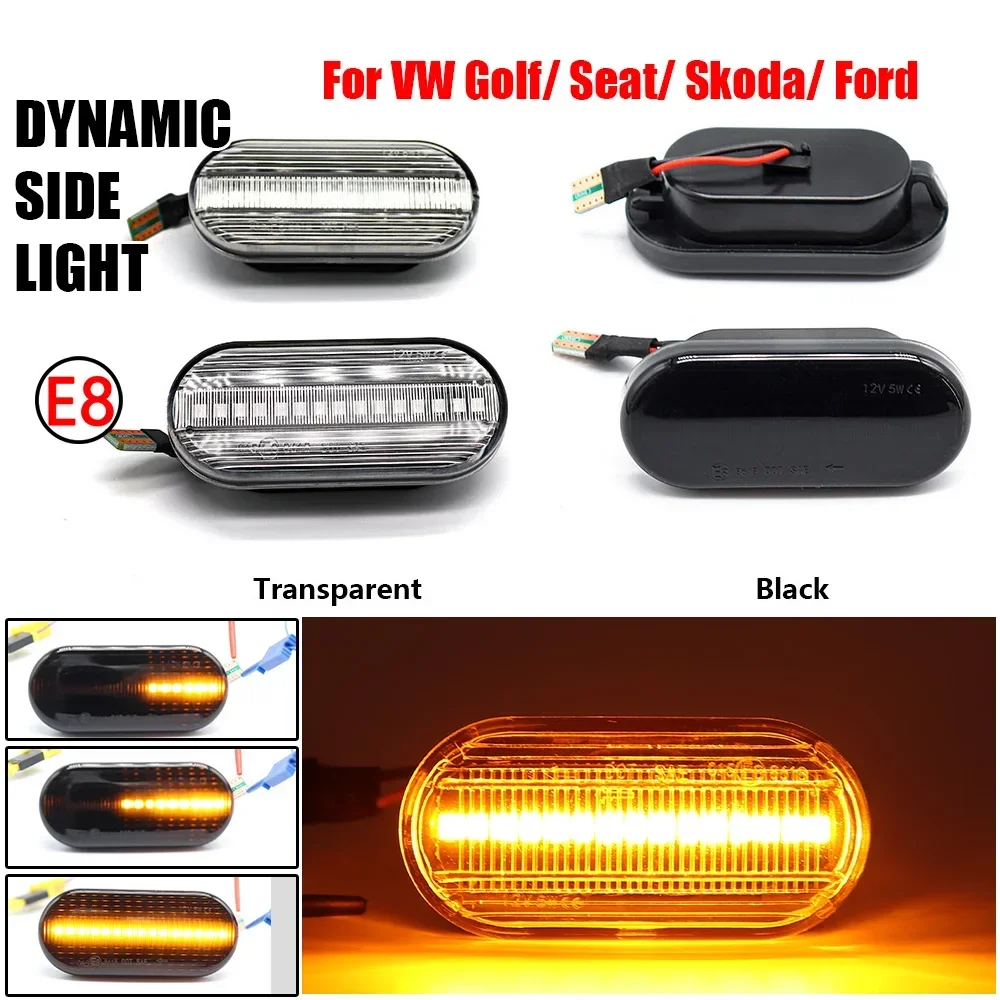 

Dynamic Flowing LED Side Marker Turn Signal Light For VW Transporter T5 Polo Golf 3 4 Passat B5 Sharan Lupo Bora Multivan