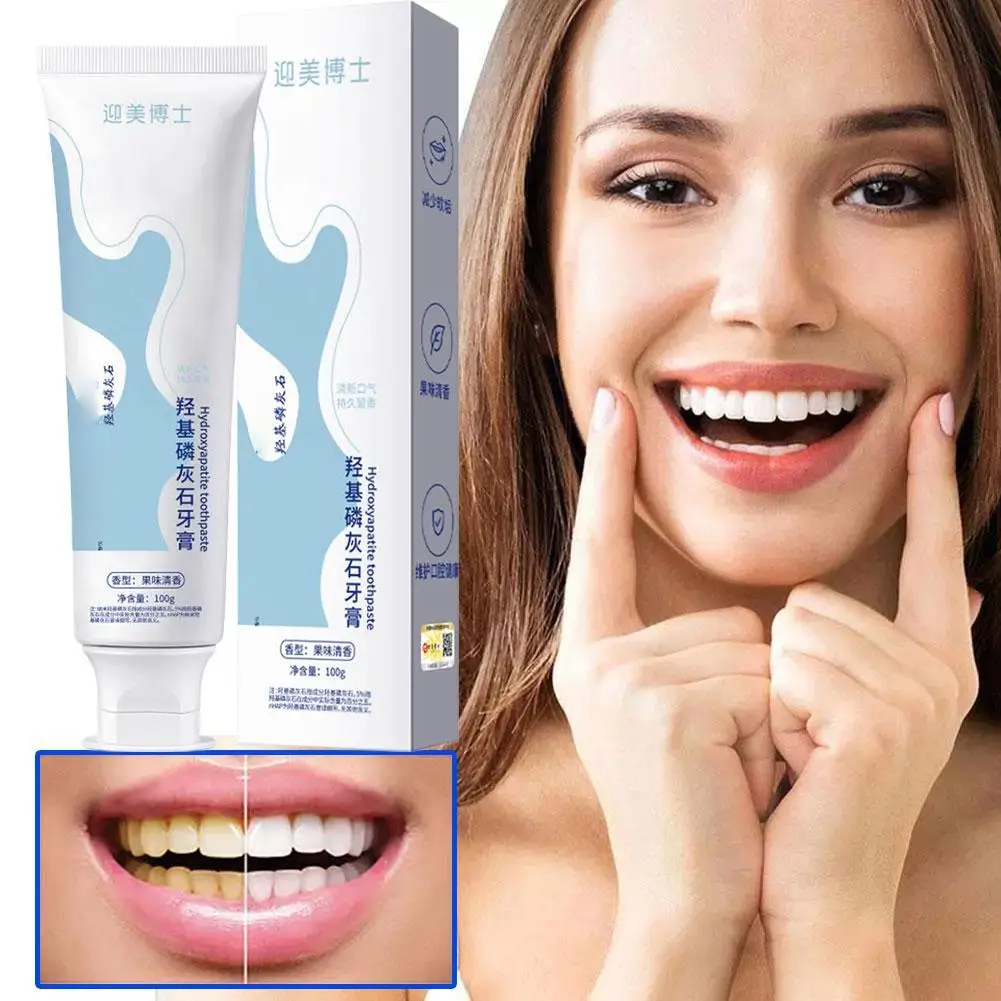 

Fresh Breath Hydroxyapatite Whitening Toothpaste Brightening Stain Teeth Toothpaste & Gum Toothpaste Repair Removing Whiten J1L9