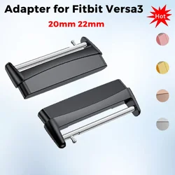 1Pair 20mm 22mm Band Adapter for Fitbit Versa3/4/sense Stainless Steel Smart Watch Strap Connector Accessories