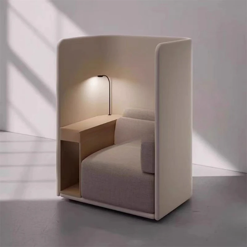 

Modern simple high-back sofa chair with small table board library business negotiation waiting area private space