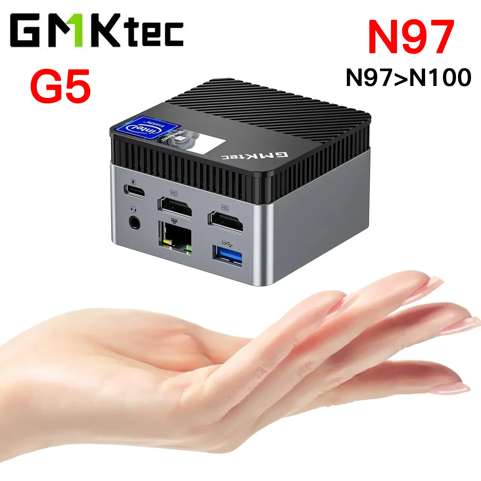 GMKtec G5 Alder Lake N97 MINI PC Windows 11 Pro LPDDR5 12GB 512GB SSD WIFI5 BT4.2 Protable Pocket MINI PC Computer