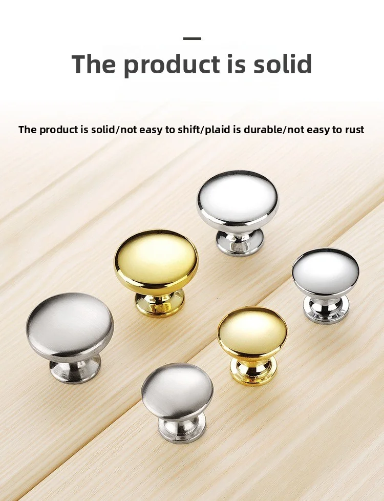 3 Stück Europäischer Stil Minimalistischer Massiver Zinklegierungs-Schrankgriff DIY Moderner Luxus-Schubladenknopf Einloch-Schranktürgriff – Detail 6