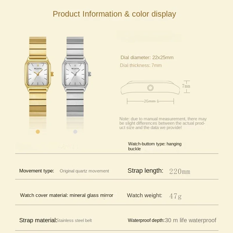 Women Luxury Business Stainless Steel Watch Square Unique Dial Ladies Quartz Wristwatch Gold Bracelet Watches Clock Reloj Mujer