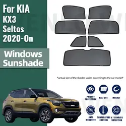 For KIA KX3 Seltos 2020-2023 2024 Side Window Sun Shade Visor Magnetic Car Sunshade Front Rear Windshield Frame Curtains Shield