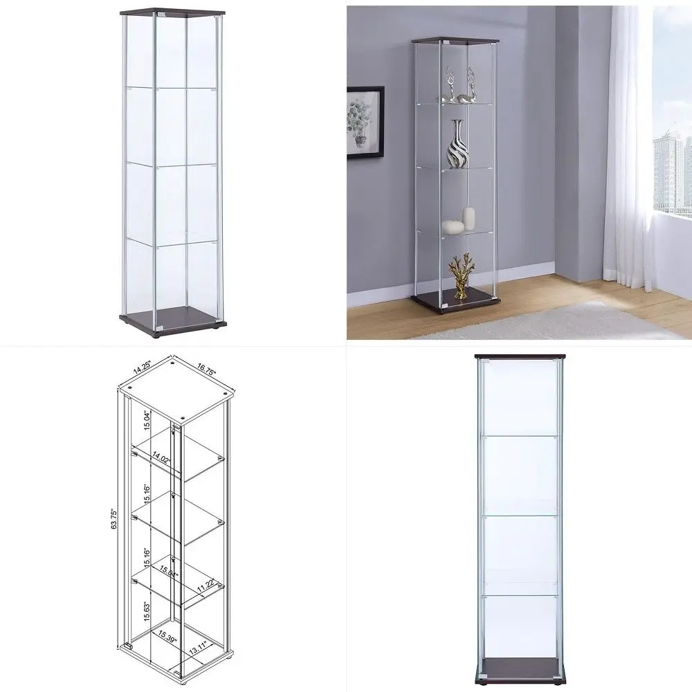 

Foldable Display Cabinet, with 2 Color Lights amp Infrared Sensing for Collectibles, Curio Cabinet Glass Display Case with Remo