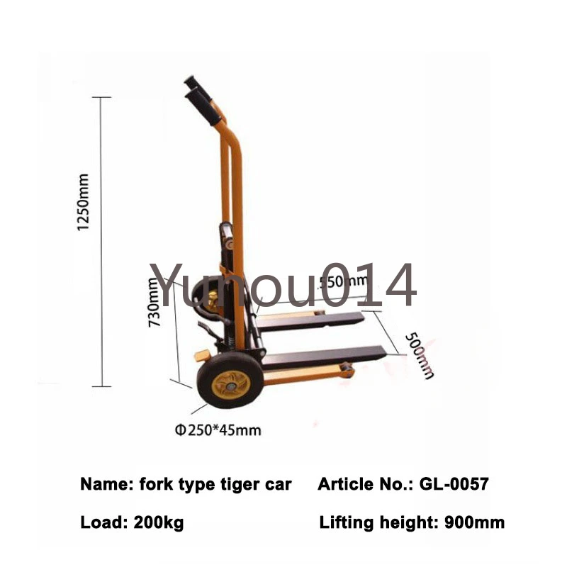 Manual Lift Forklift, Folding Handle, Universal Wheel, Small Handling, Portable, Truck, Hand Cranked Stacker, 57, 58, 69