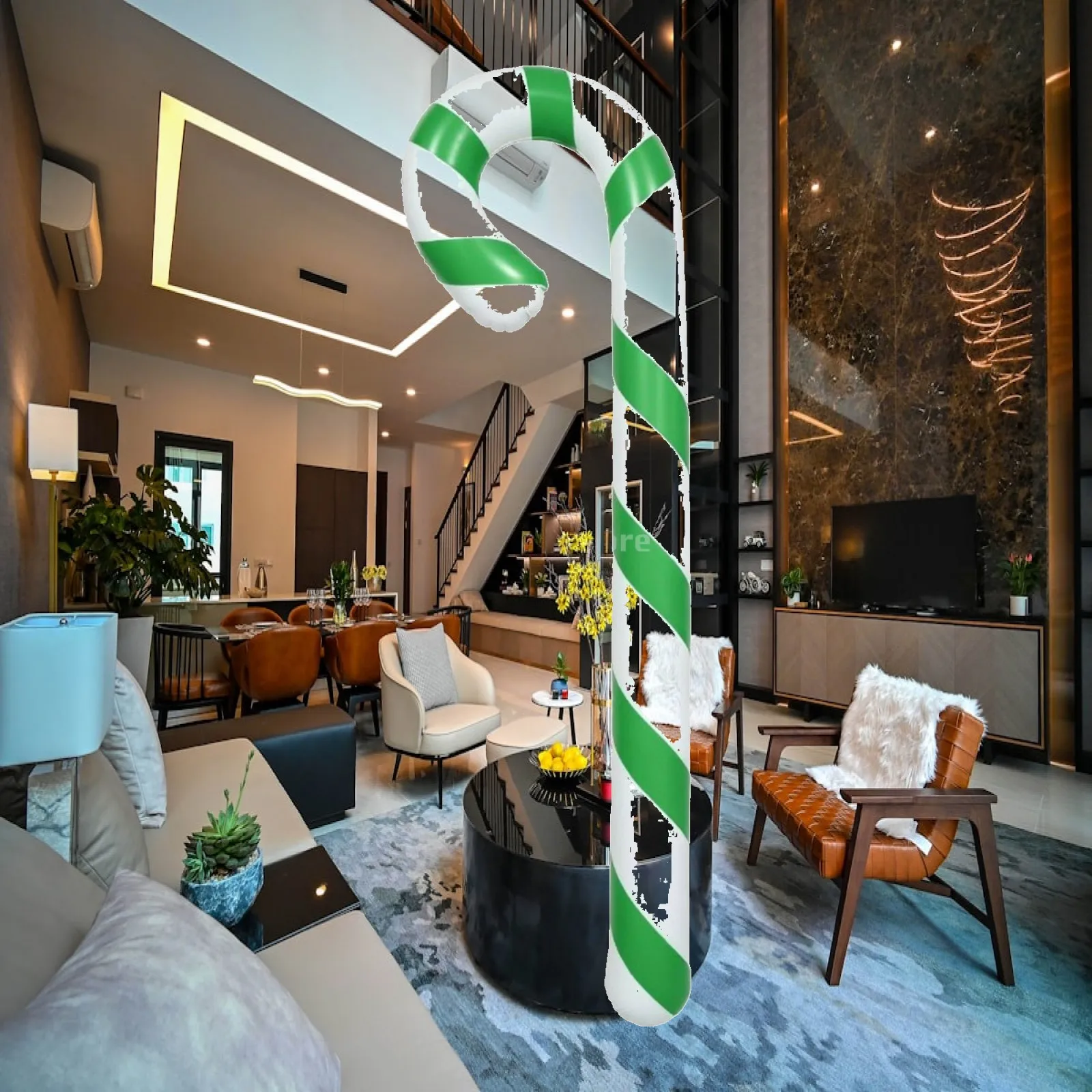 Huge Inflatable Candy Cane Christmas Outdoor Decorations Giant Holiday Sweet for Retail Store Window Display