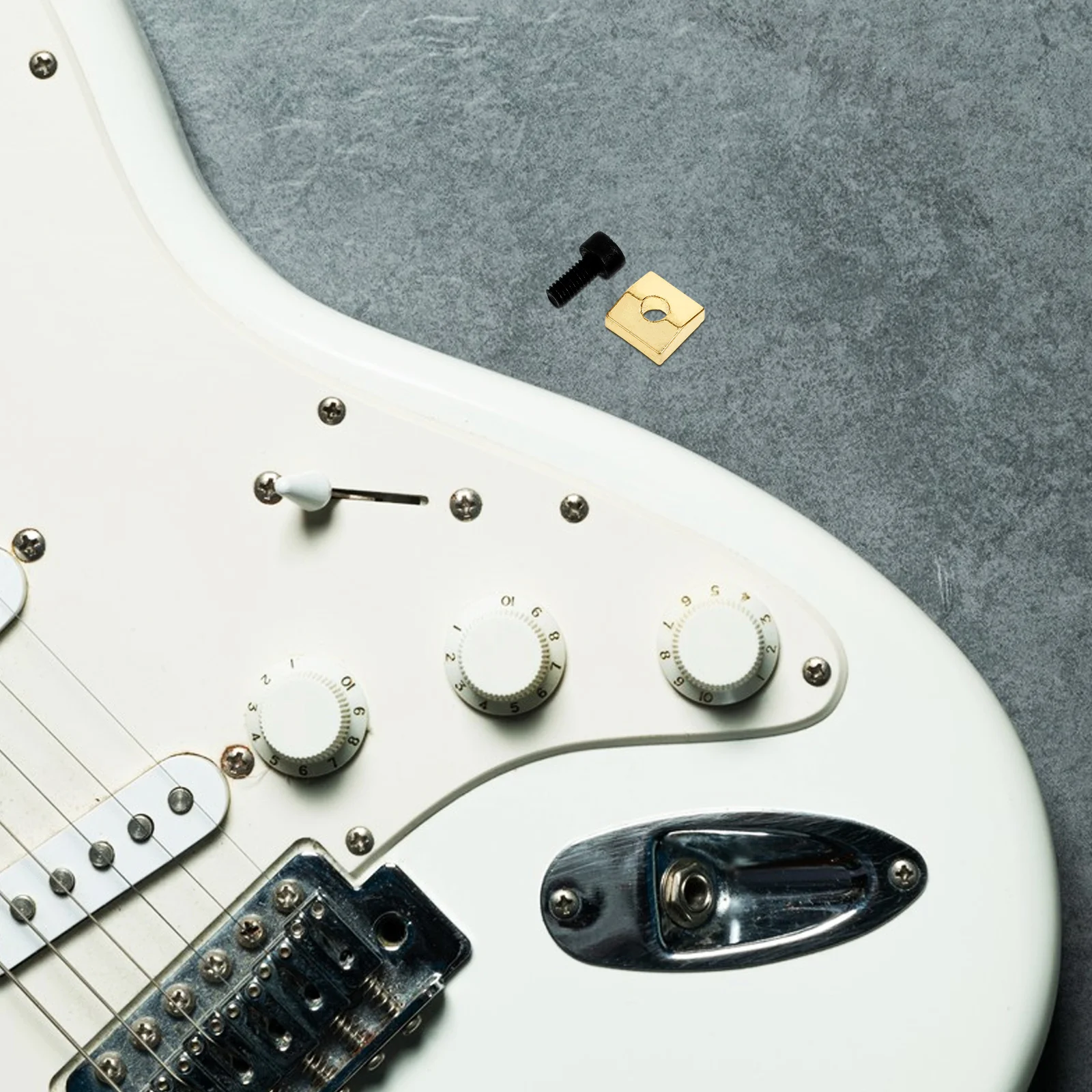 

1Set Guitar String Zinc Alloy Retainer Stable Press String Buckle Easy Install High Bottom Locking Nut Guitar Instrument