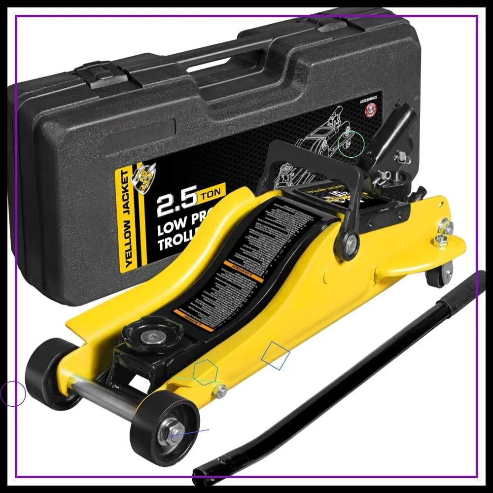 

2.5 Ton Hydraulic Low Profile Floor Jack with Carrying Case, 5500 lb Capacity for Cars