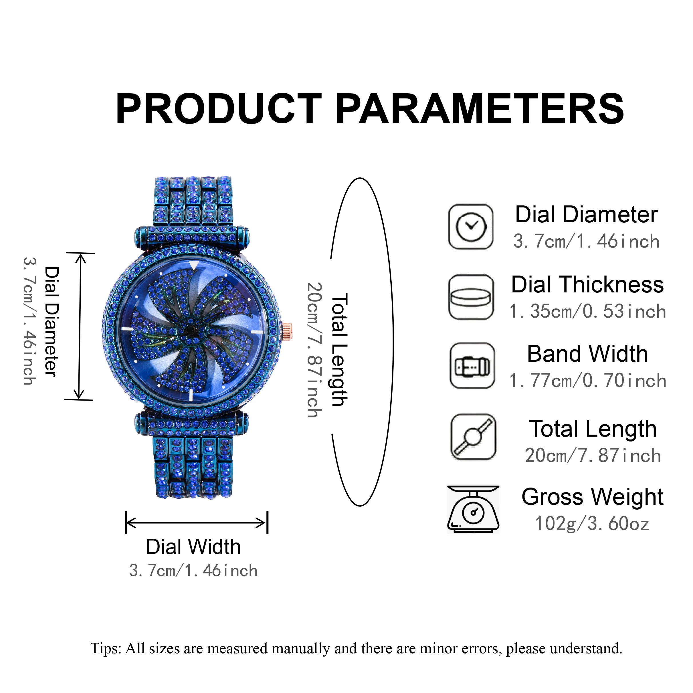 Jam Tangan Kuarsa Dial Berputar Warna Rose Gold untuk Wanita dengan Zirkon, Desain Mewah yang Stylish, Elegan dan Menyenangkan, Sempurna untuk Dipakai Sehari-hari