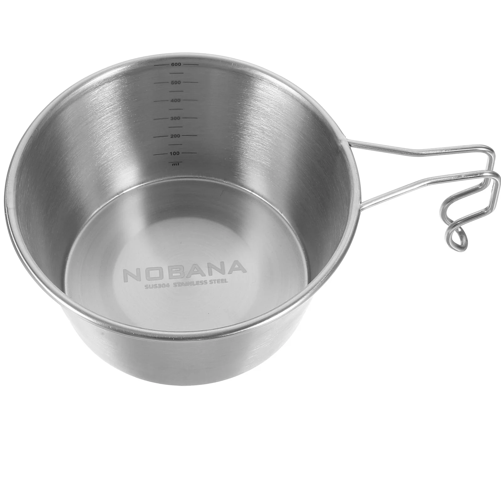 

Stainless Steel Camping Bowl Outdoor Salad Multi-Functional Handle Portable Lightweight Durable Smooth Edges Hot Water Tea