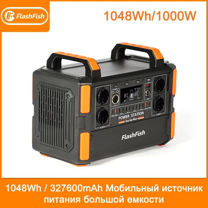 

Flashfish 1048wh/327600mAh large capacity mobile power supply 1000W portable power bank 220V battery