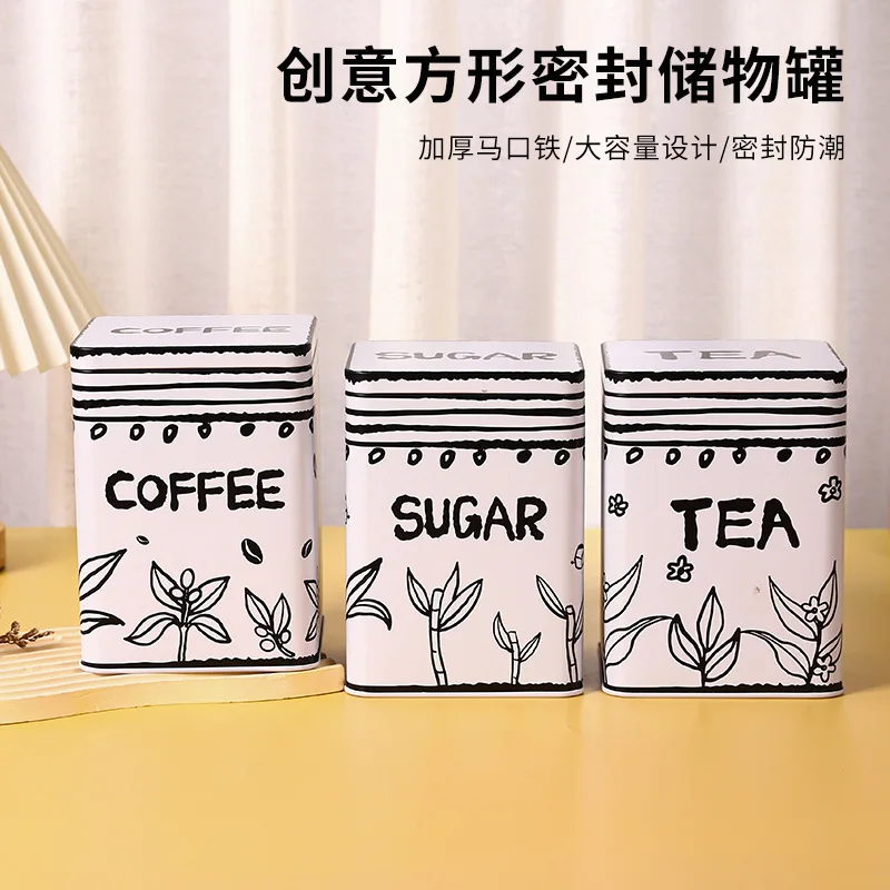 

Heavy-Duty Tin Canister Set - 3-Piece Airtight Food Storage Containers for Coffee Beans, Spices & Tea, Kitchen Pantry Organizer