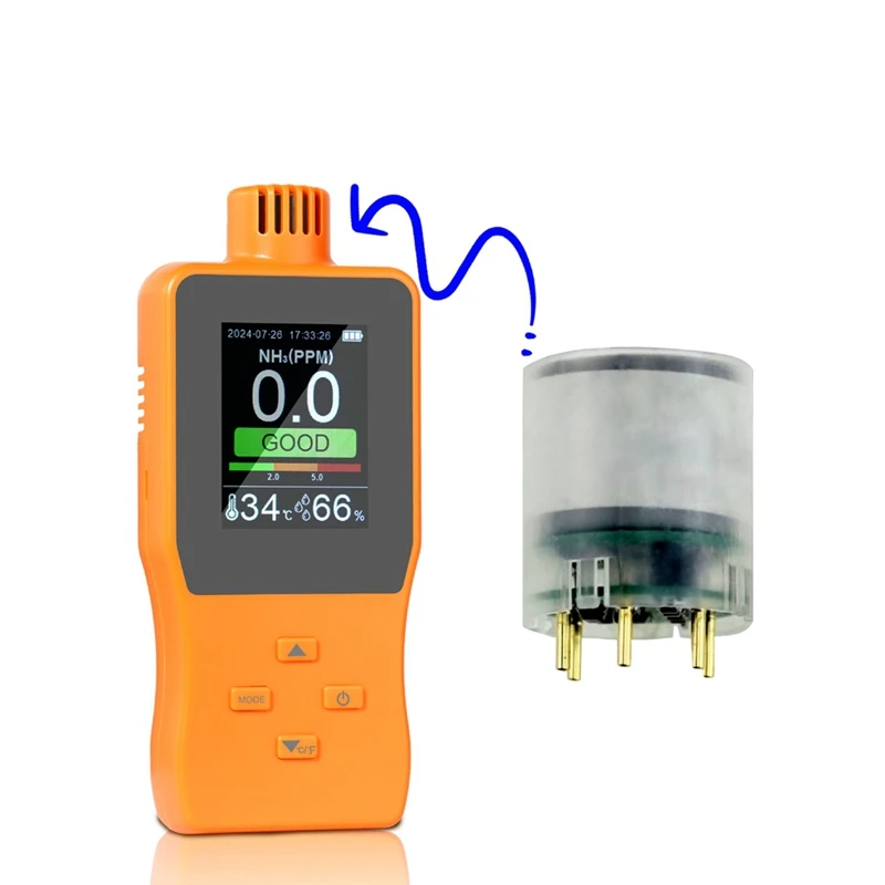 Ammonia Gas Detectors NH3 Gas Analyzers Meter Alarm Device Digital Gas Leak Detectors 0-100PPM