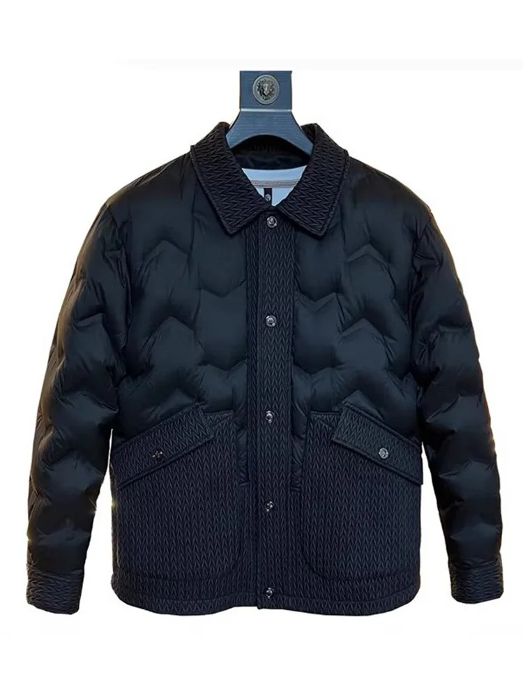 

Faionable Men's down Jaet Winter Warmth Collar Stand-up Sle Cold Resistance Youthful Trendy Outerwear Coat for Men