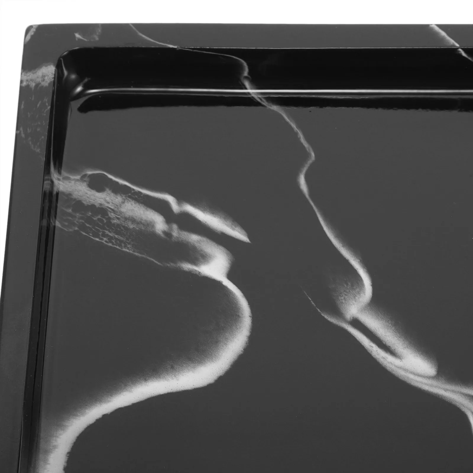 

Marble Pattern Decorative Tray Smooth Surface Bathroom Vanity Countertop Storage For Cosmetics Toiletries Jewelry Keys