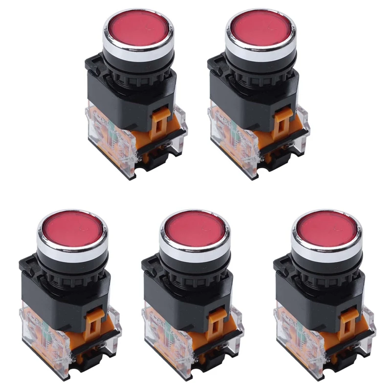 5X LA38-11/203 Push Button Momentary Heavy Duty Power Press Switch Red