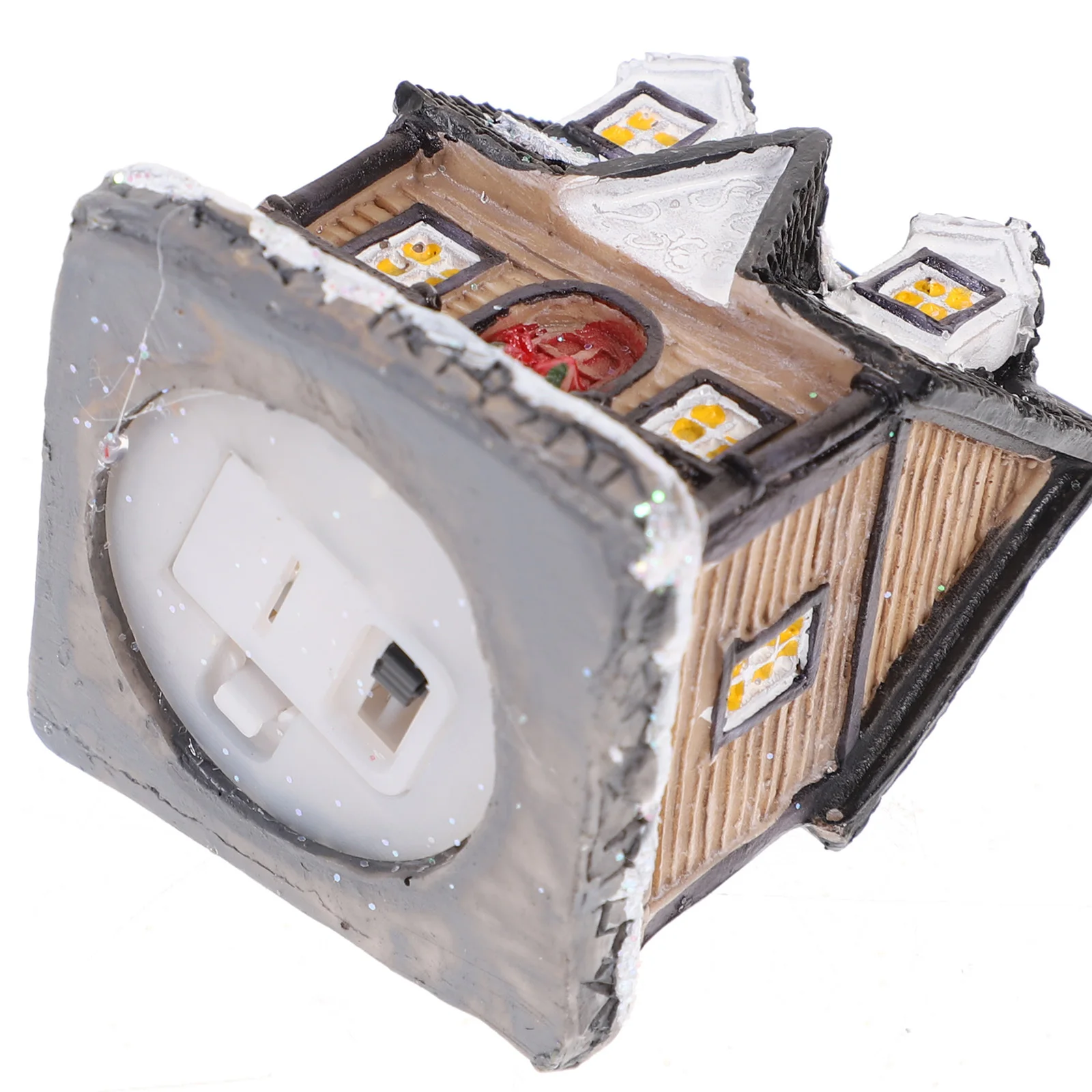 

2Pcs Desktop Mini Luminous Xmas Design Resin Decorative Ornaments Assorted Color Christmas Mini Luminous