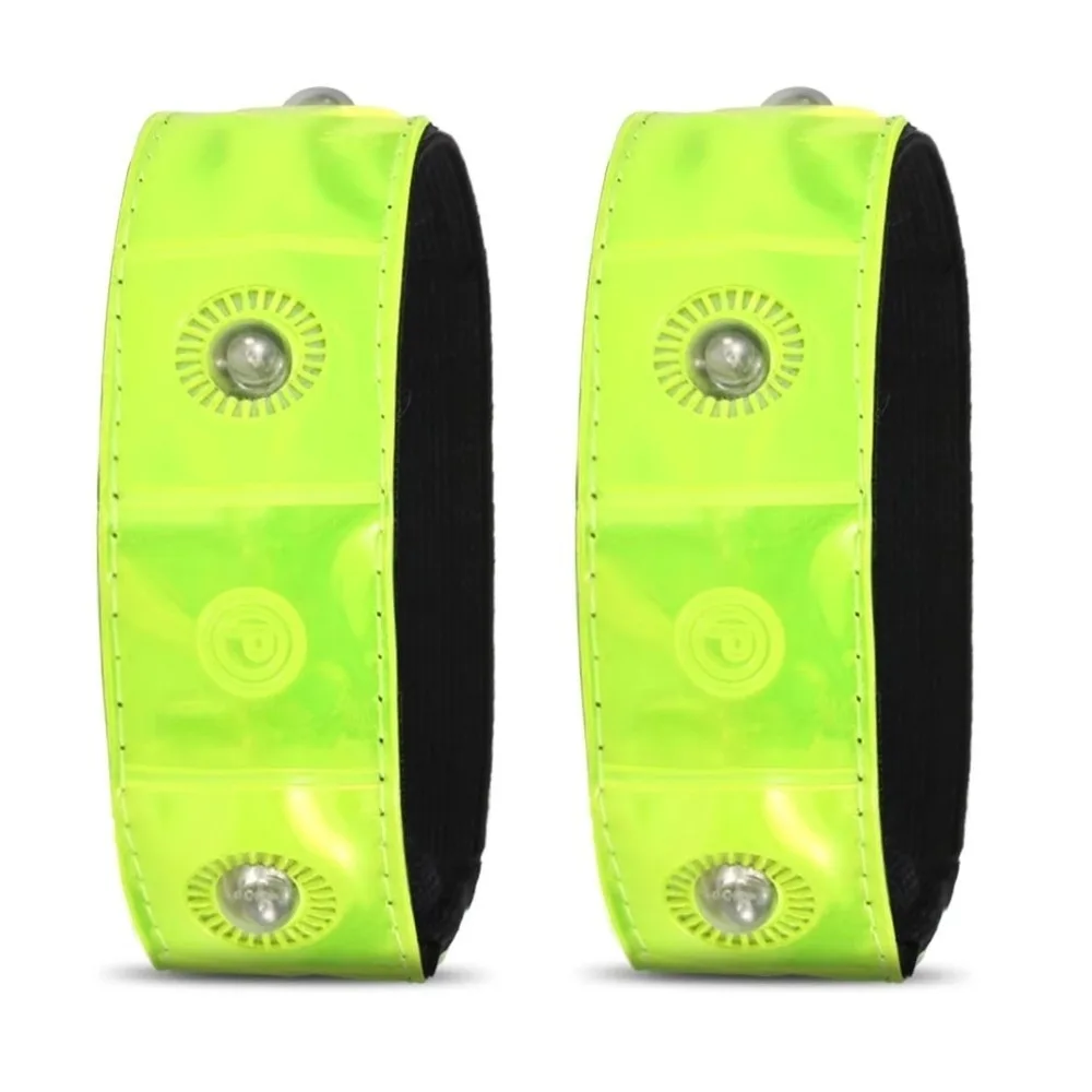 2PCS 4LED Beads Armband Night Reflective Multi-purpose Bike Safety Light Adjustable Reflective Wristband Outdoor Walking