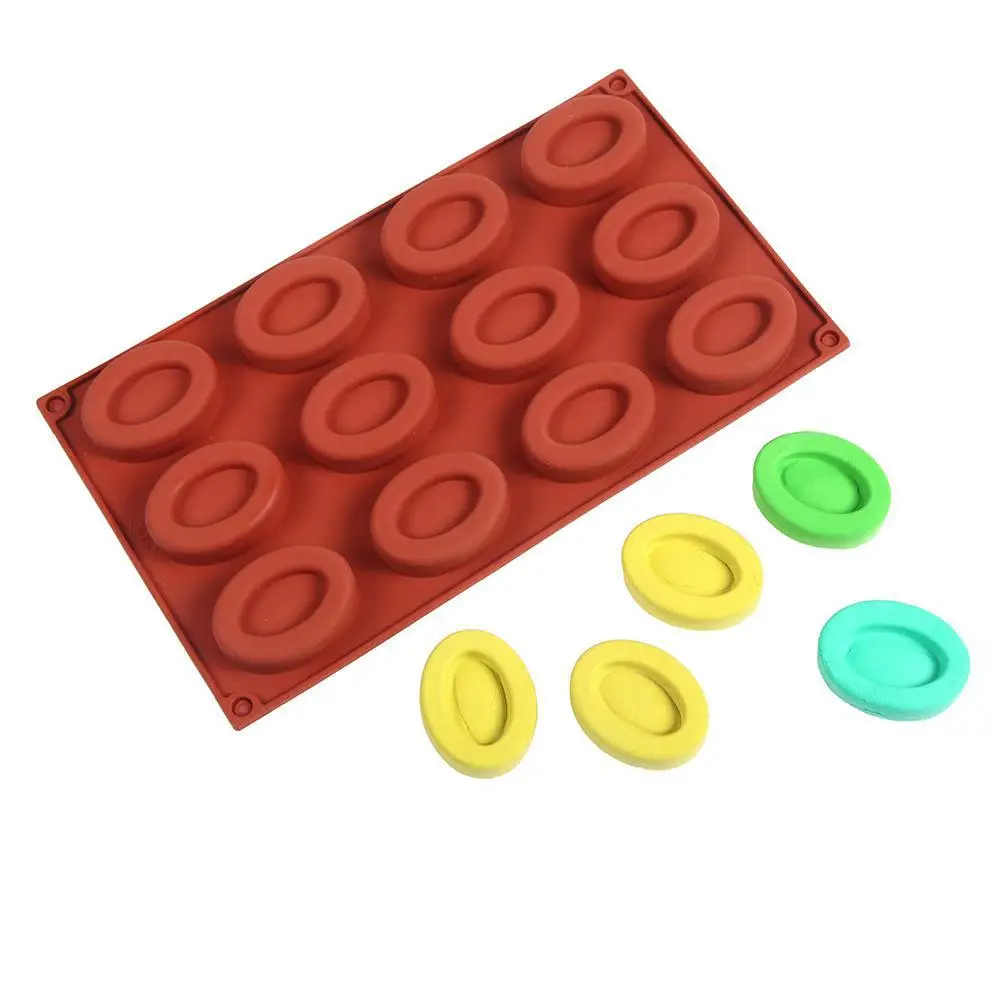 

New Arrival 12 Hole Oval Silicone Cake Mold DIY Doughnut Cake Jelly Pudding Chocolate Mold Cake Decoration Kitchen Baking Tools