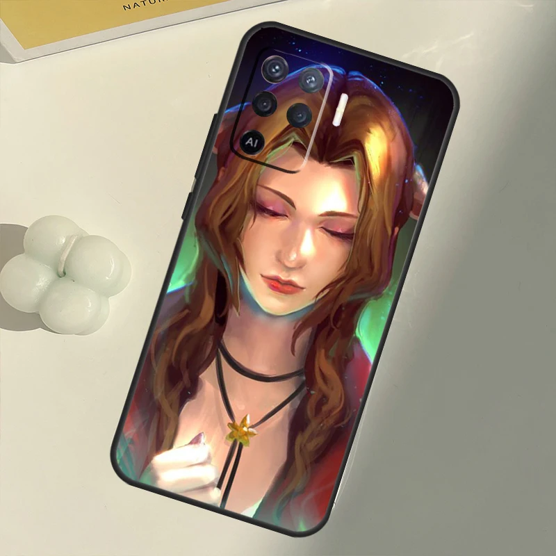 Aerith Gainsborough Final Fantasy Case For OPPO A74 A94 A54 A1K A15 A16 A52 A72 A83 A91 A93 A53S A5 A9 A31 A53 2020 Cover