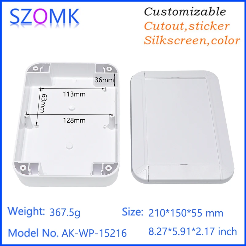 SZOMK Waterproof Enclosure Junction Box Outdoor Pole Mount Plastic Instument Housing IOT Gateway IP65 Weatherproof Plastic Case