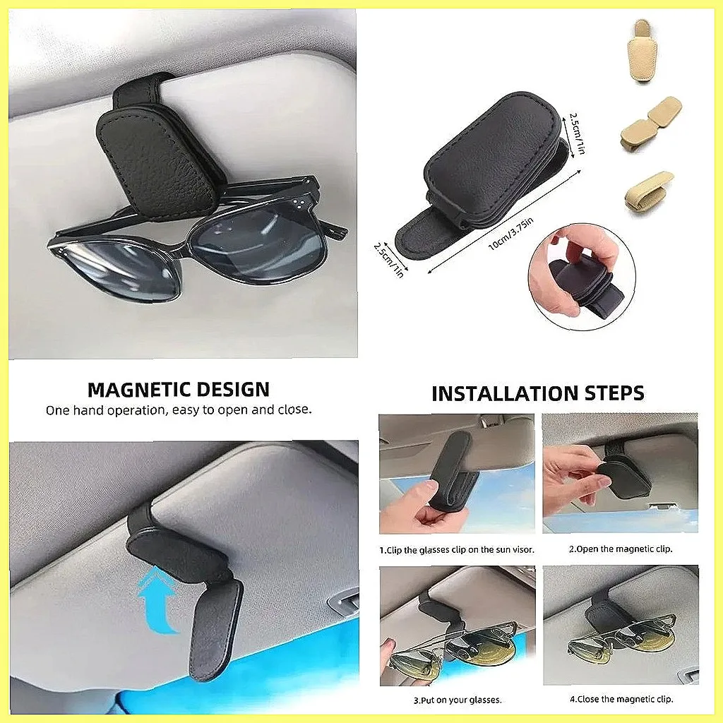 Multifunction Car Clip: Sun Visor Holder for Glasses, Tickets & Cards, Portable Auto Accessory