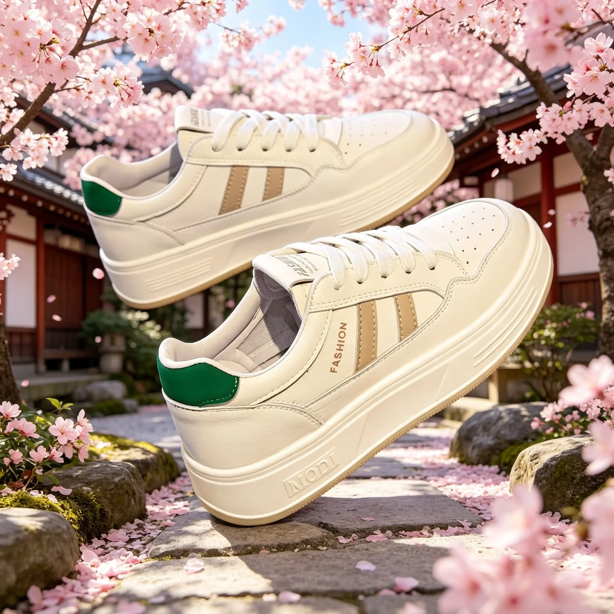 Ladies Sports Heightening Sneakers Free Shipping Lightweight Breathable White Platform Walking Shoes for Women Daily Outdoor view 4