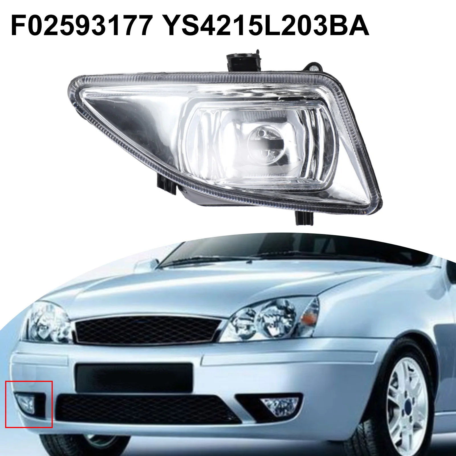 Car Accessories Right Front Fog Lamp White ABS PC Material Anti-Corrosion Practical Design For Ford Fiesta Mk5