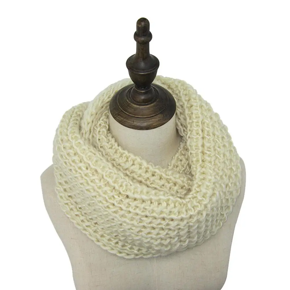 Shawls Single-circle Scarf Wool Women Circlescarf Wild Scarves for Winter Warm Beige