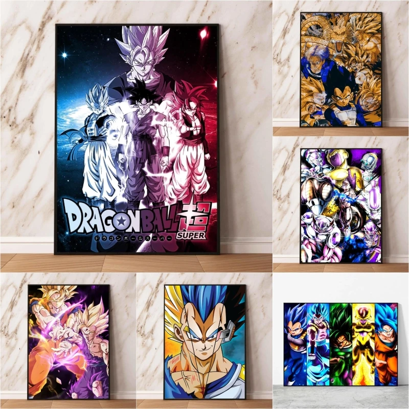 

Bandai Classic Anime Dragon Ball HD Poster Goku Vegeta Cartoon Characters Retro Canvas Painting Home Decoration Children Gift