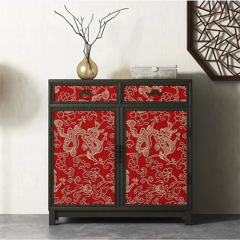 Papel autoadesivo estilo chinês, renovação de móveis, armários, sapatos, armários especializados, porta, renovação, papel de parede